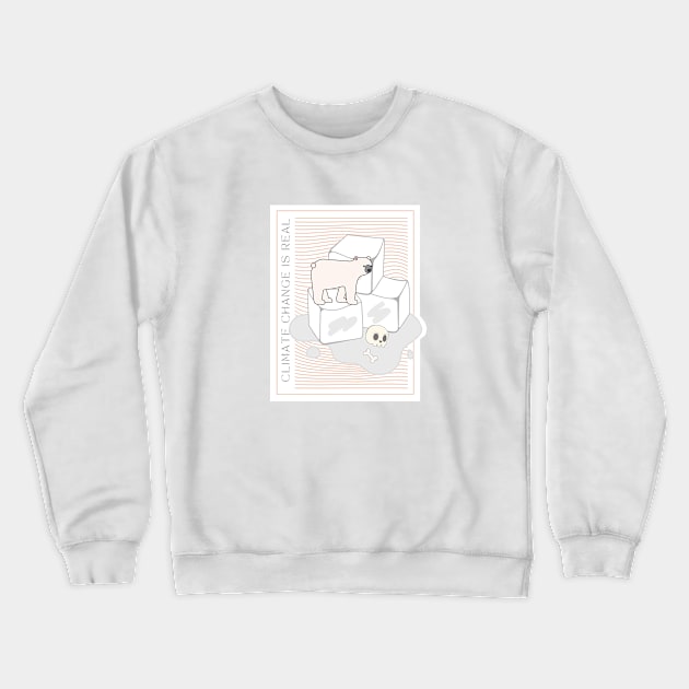 Climate change is real save the polar bears Crewneck Sweatshirt by maikamess